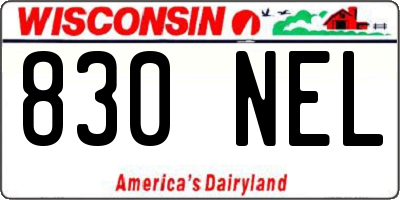 WI license plate 830NEL