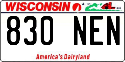 WI license plate 830NEN