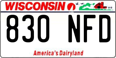 WI license plate 830NFD