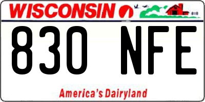 WI license plate 830NFE