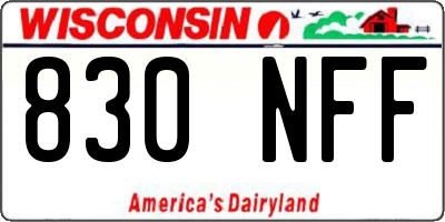 WI license plate 830NFF