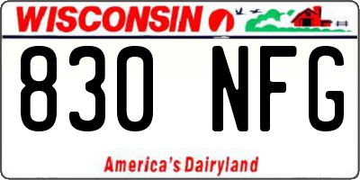 WI license plate 830NFG