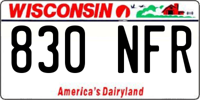 WI license plate 830NFR