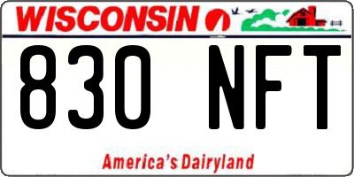 WI license plate 830NFT