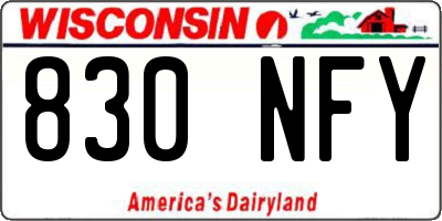 WI license plate 830NFY