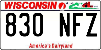WI license plate 830NFZ