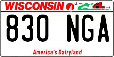 WI license plate 830NGA