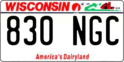 WI license plate 830NGC