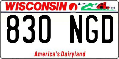 WI license plate 830NGD