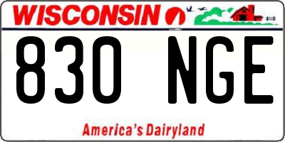 WI license plate 830NGE
