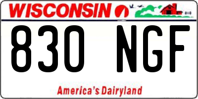 WI license plate 830NGF