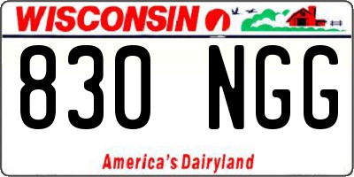 WI license plate 830NGG