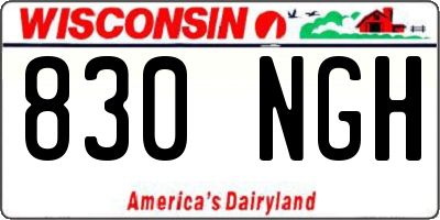 WI license plate 830NGH