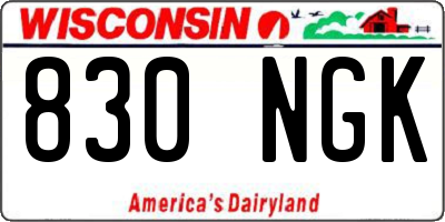 WI license plate 830NGK