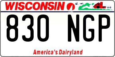 WI license plate 830NGP