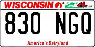 WI license plate 830NGQ