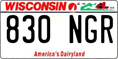 WI license plate 830NGR