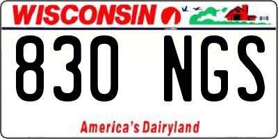 WI license plate 830NGS