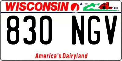 WI license plate 830NGV