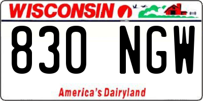 WI license plate 830NGW