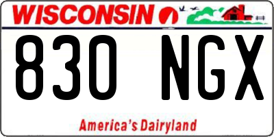 WI license plate 830NGX