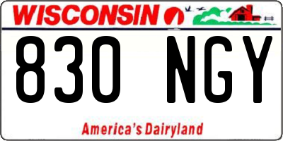 WI license plate 830NGY