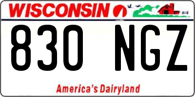 WI license plate 830NGZ