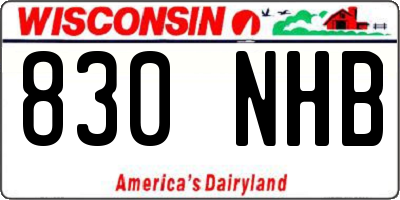 WI license plate 830NHB