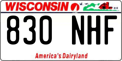 WI license plate 830NHF
