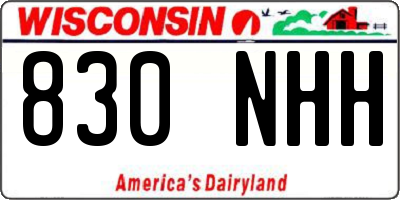 WI license plate 830NHH