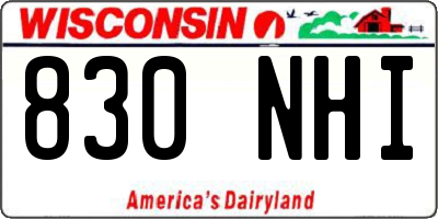 WI license plate 830NHI