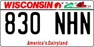 WI license plate 830NHN