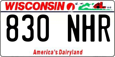 WI license plate 830NHR