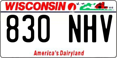 WI license plate 830NHV