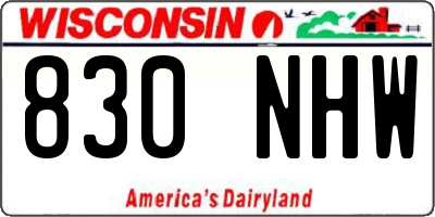 WI license plate 830NHW