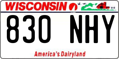 WI license plate 830NHY