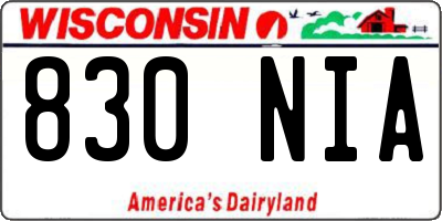 WI license plate 830NIA