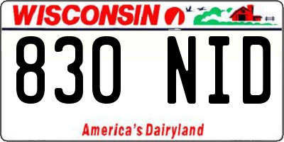 WI license plate 830NID