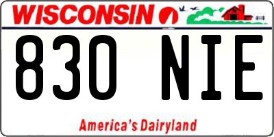 WI license plate 830NIE