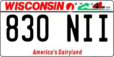 WI license plate 830NII