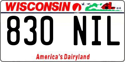WI license plate 830NIL