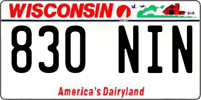 WI license plate 830NIN