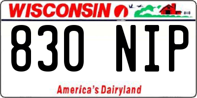 WI license plate 830NIP
