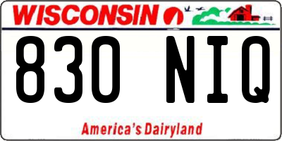 WI license plate 830NIQ