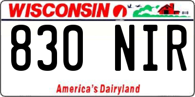 WI license plate 830NIR
