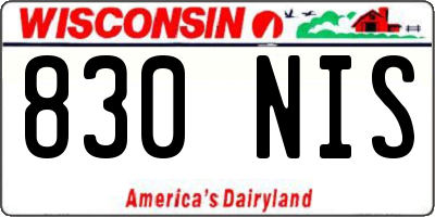 WI license plate 830NIS