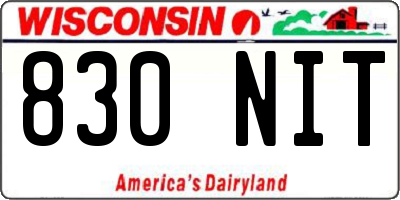 WI license plate 830NIT