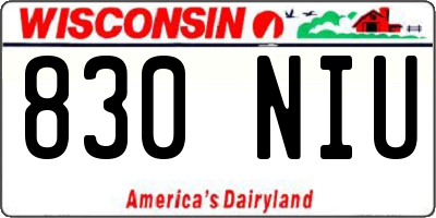 WI license plate 830NIU