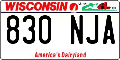 WI license plate 830NJA