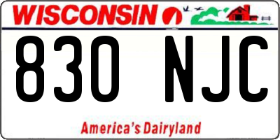 WI license plate 830NJC
